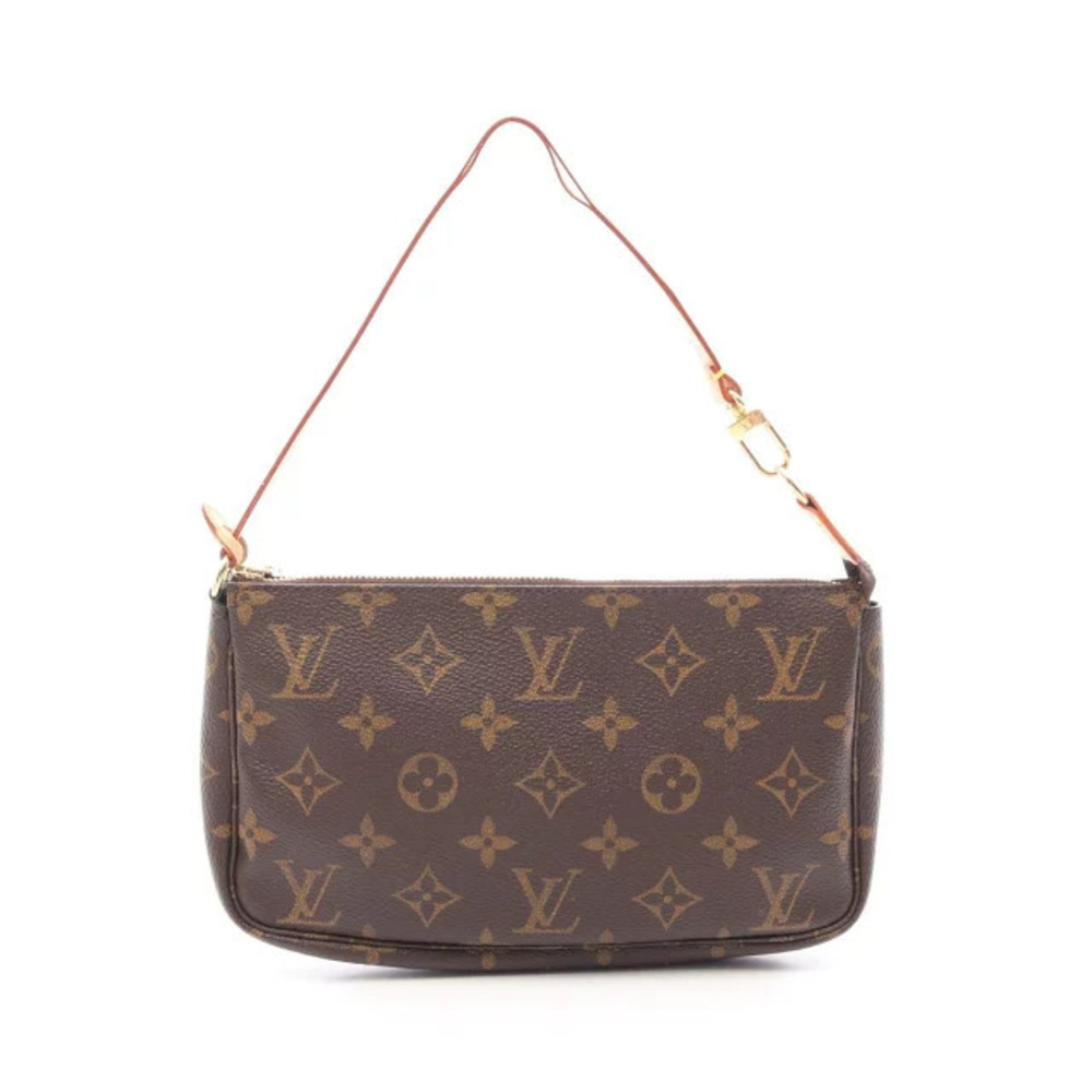 Louis Vuitton Pochette Accessoires Handbag Canvas Leather Monogram Brown